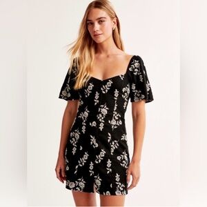 Abercrombie Linen Black Floral Dress